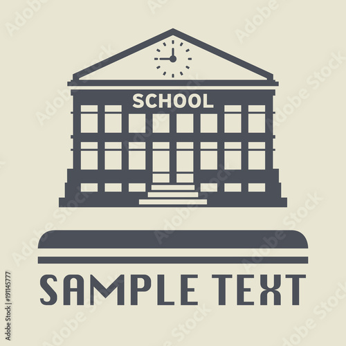 School building icon or sign