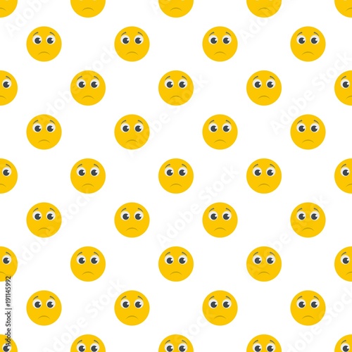 Sad smile pattern seamless in flat style for any design