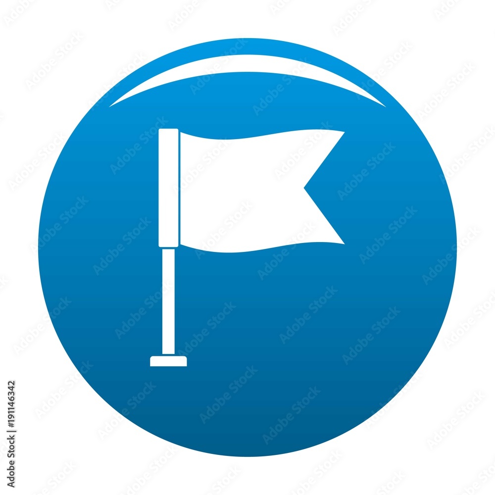 Flag icon vector blue circle isolated on white background Flag icon vector blue circle isolated on white background