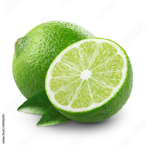 Lime with half and leaves