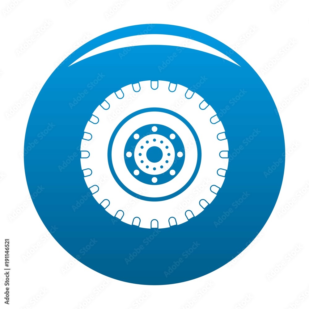 Tyre icon vector blue circle isolated on white background Tyre icon vector blue circle isolated on white background