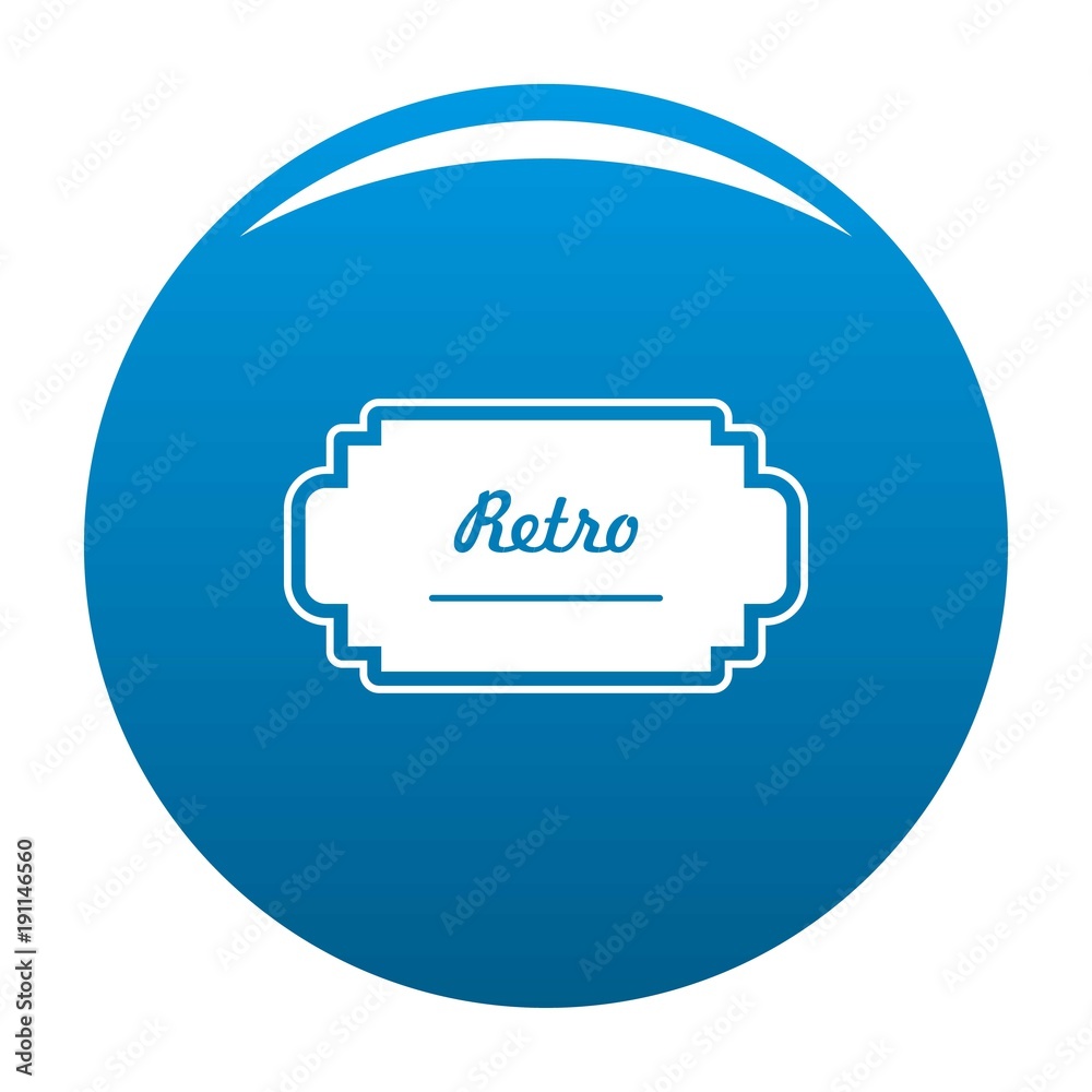 Old label icon vector blue circle isolated on white background Old label icon vector blue circle isolated on white background