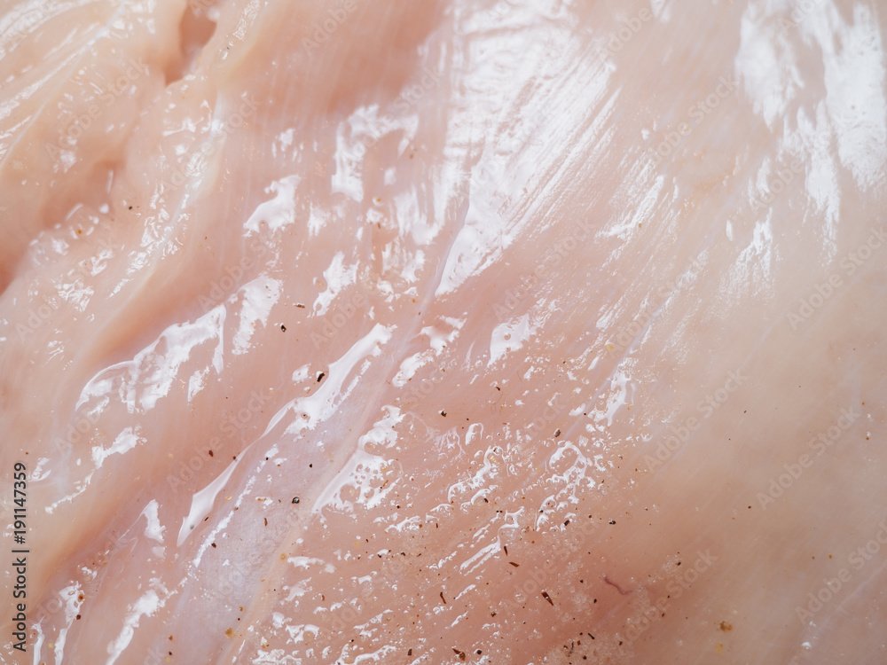 Fototapeta premium raw chicken fillet macro texture background closeup