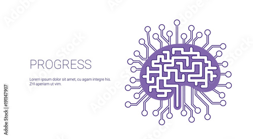 Progress Development Business Concept Template Web Banner With Copy Space Vector Illustration
