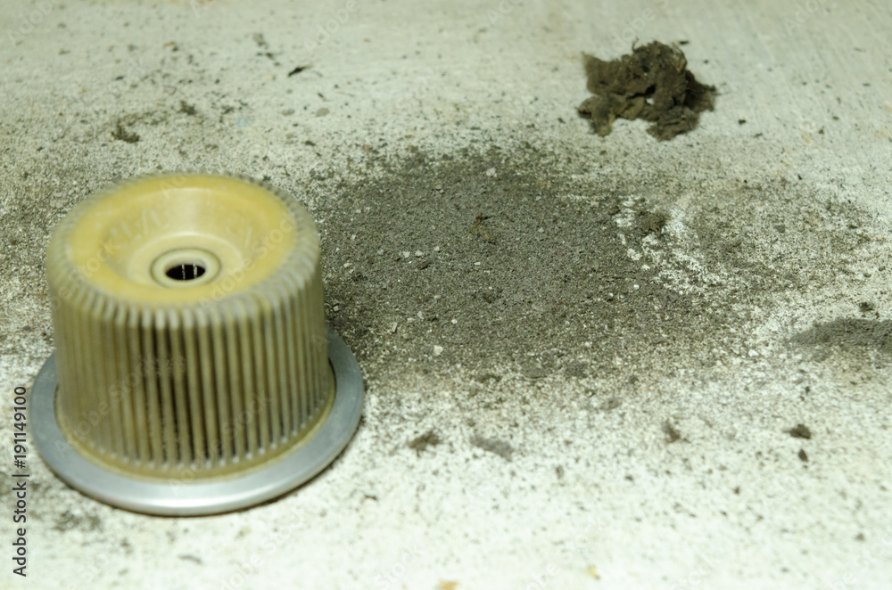 Dirty separator vacoom equipment part with dust Dirty separator vacoom equipment part with dust