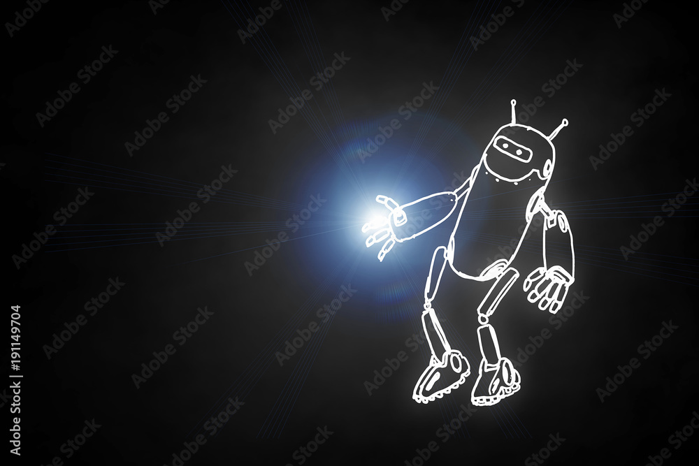 Obraz premium Hand drawn robot