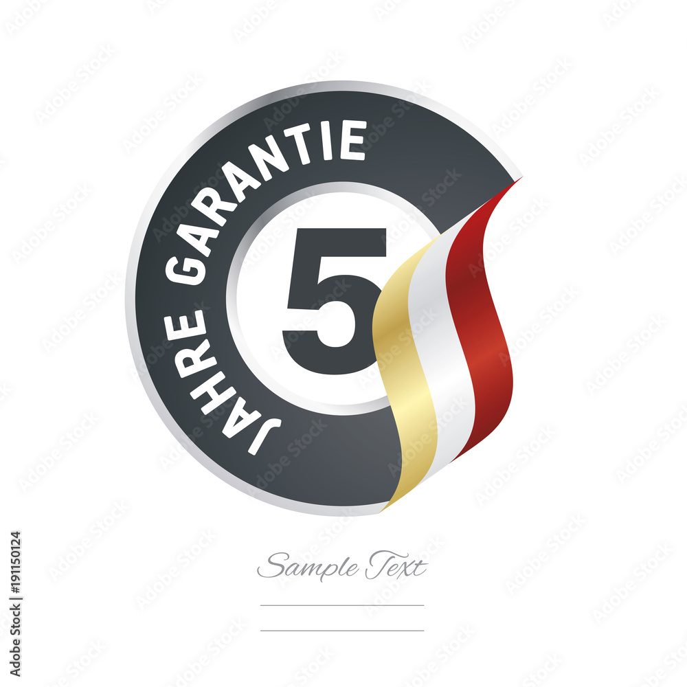 5 Years Warranty (German 5 Jahre Garantie) black icon stamp vector vector de Stock Adobe Stock