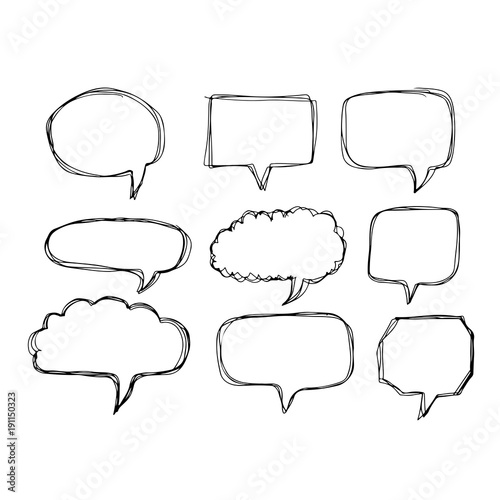 Speech Bubble icon hand drawn