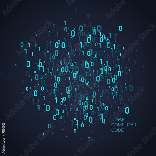 Abstract background with binary code. Analysis and data transfer.