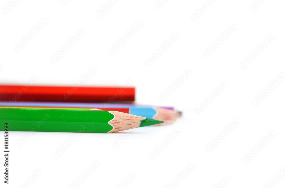 Crayon green color isolate on white background, space for text Crayon green color isolate on white background, space for text