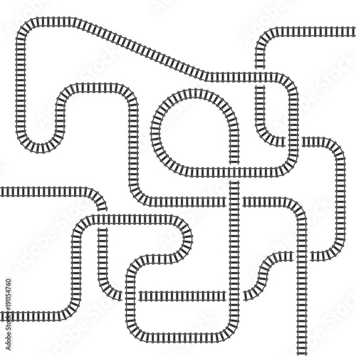 Railway line track isolated vector illustration