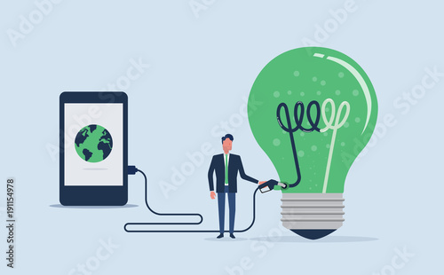 flat vector design  for creative fill up and brain power concept with businessman character knowledge  fill up concept