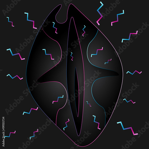 Pop art love neon and shadow vector illustration
