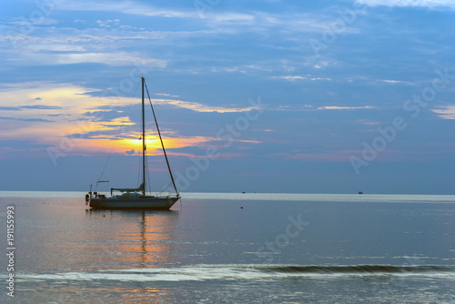 Sailing boat on the sea