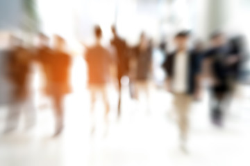 Abstract zoom blur people walking