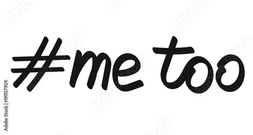 Me too hand drawn lettering. Hashtag against sexual harassment vector illustration