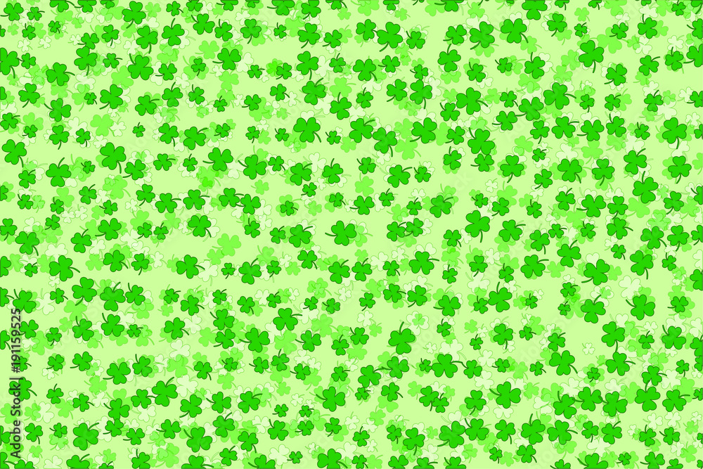 Clover leaves flat design green with green lines contour backdrop background pattern vector illustration Clover leaves flat design green with green lines contour backdrop background pattern vector illustration