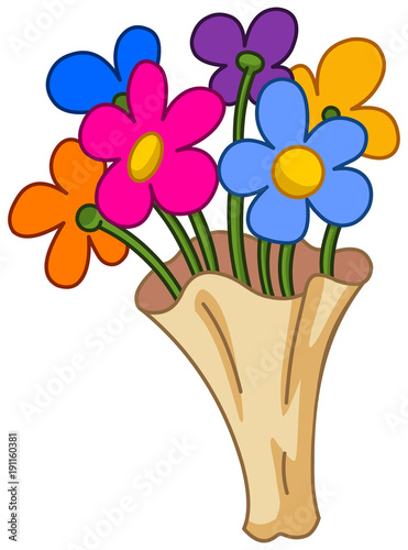 Cartoon flower bouquet