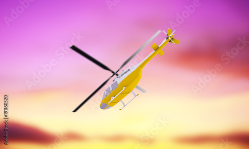 Helicopter Isolated. 3D rendering