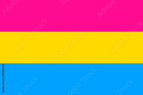 Pansexual standard movement lgbt, flat icon. Sign of sexual minorities, gays and lesbians. Vector illustration of a colorful flag