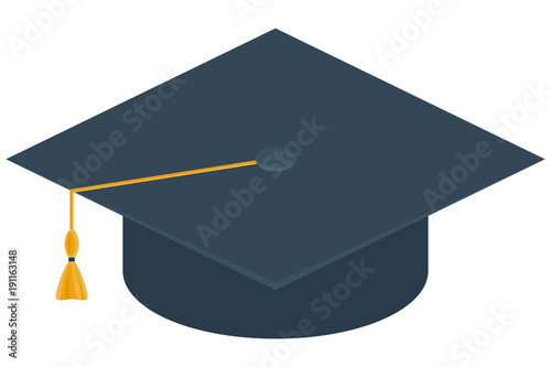 School college university education cartoon icon poster hat brush.