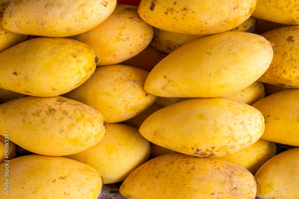 Ripe Mango on the Shelf in the Morning Market. Ripe Mango on the Shelf in the Morning Market.
