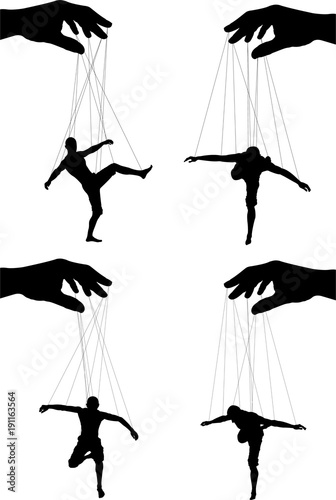 four marionettes. sixth variant. vector illustration