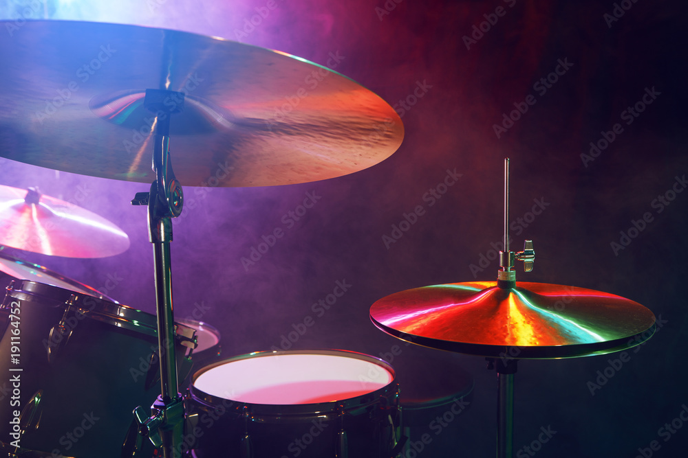 Fototapeta premium The drum set on the stage.