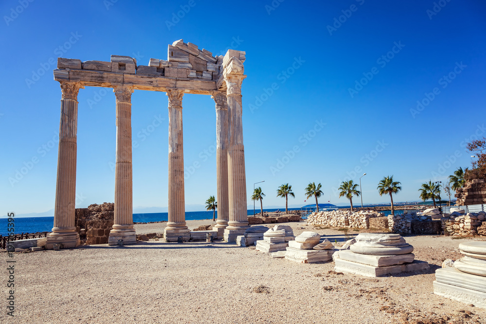 Ruins of Apollo temple in Side near Antalya, Turkey Ruins of Apollo temple in Side near Antalya, Turkey