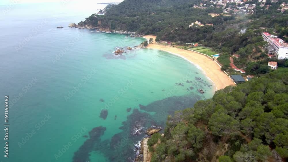 Aerial views of the rocks in the sea on a sunny day in the Costa Brava in Spain Aerial views of the rocks in the sea on a sunny day in the Costa Brava in Spain