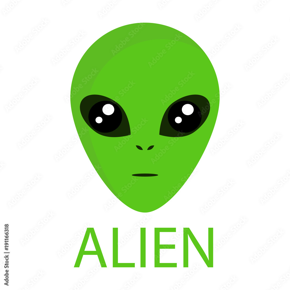 The newcomer. Extraterrestrial civilizations. Alien. Icon. Flying saucer. For your design.