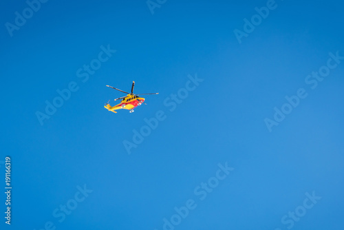 Ski helicopter for ski rescue and medical help
