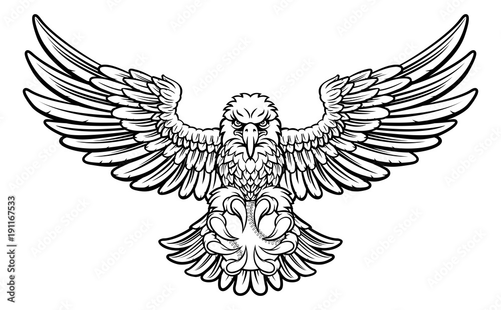 Obraz premium Eagle Baseball Sports Mascot