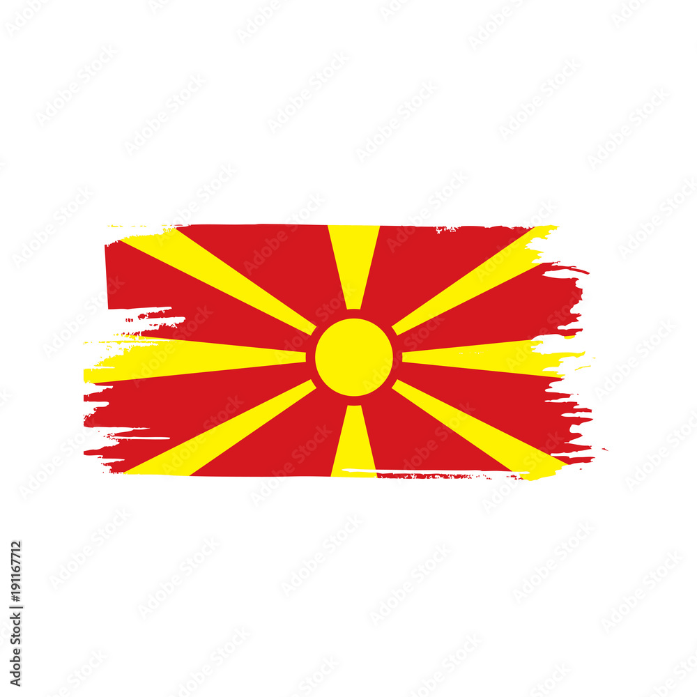 Obraz premium Macedonia flag, vector illustration