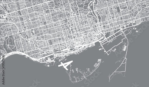 Urban vector city map of Toronto, Canada