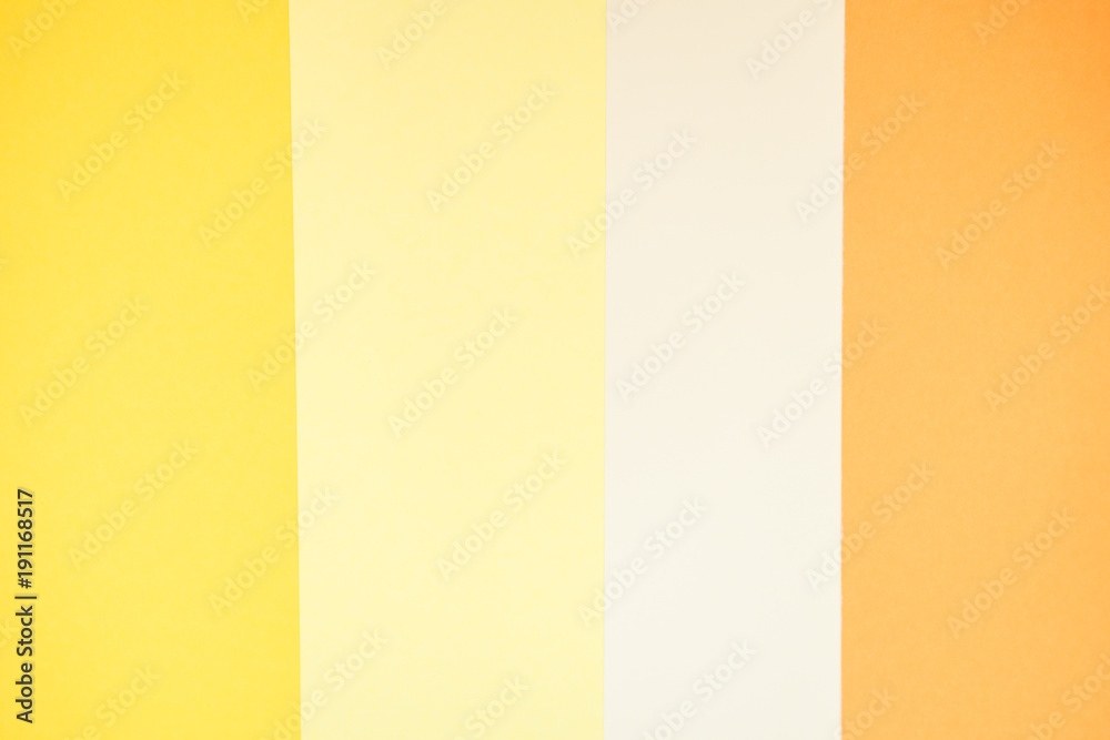 Yellow color paper in four shades