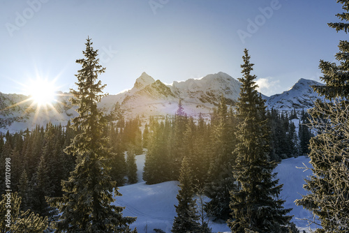 Winter mountain landscape  Tatra mountains in Poland.