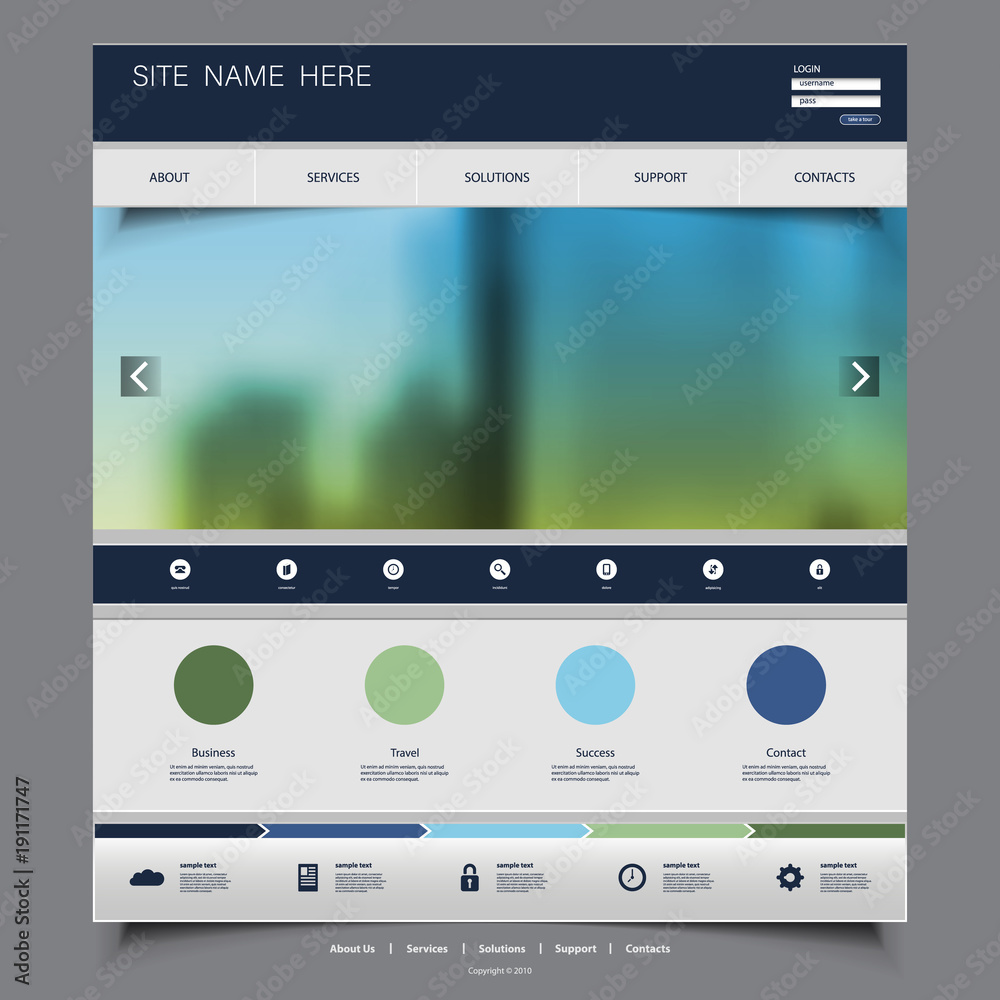 Fotografie Website Design for Your Business with Blurred Skyscraper Image Background