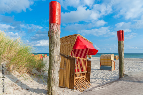 Strandkorb am Südstrand in Burgtiefe auf der Insel Fehmarn photo