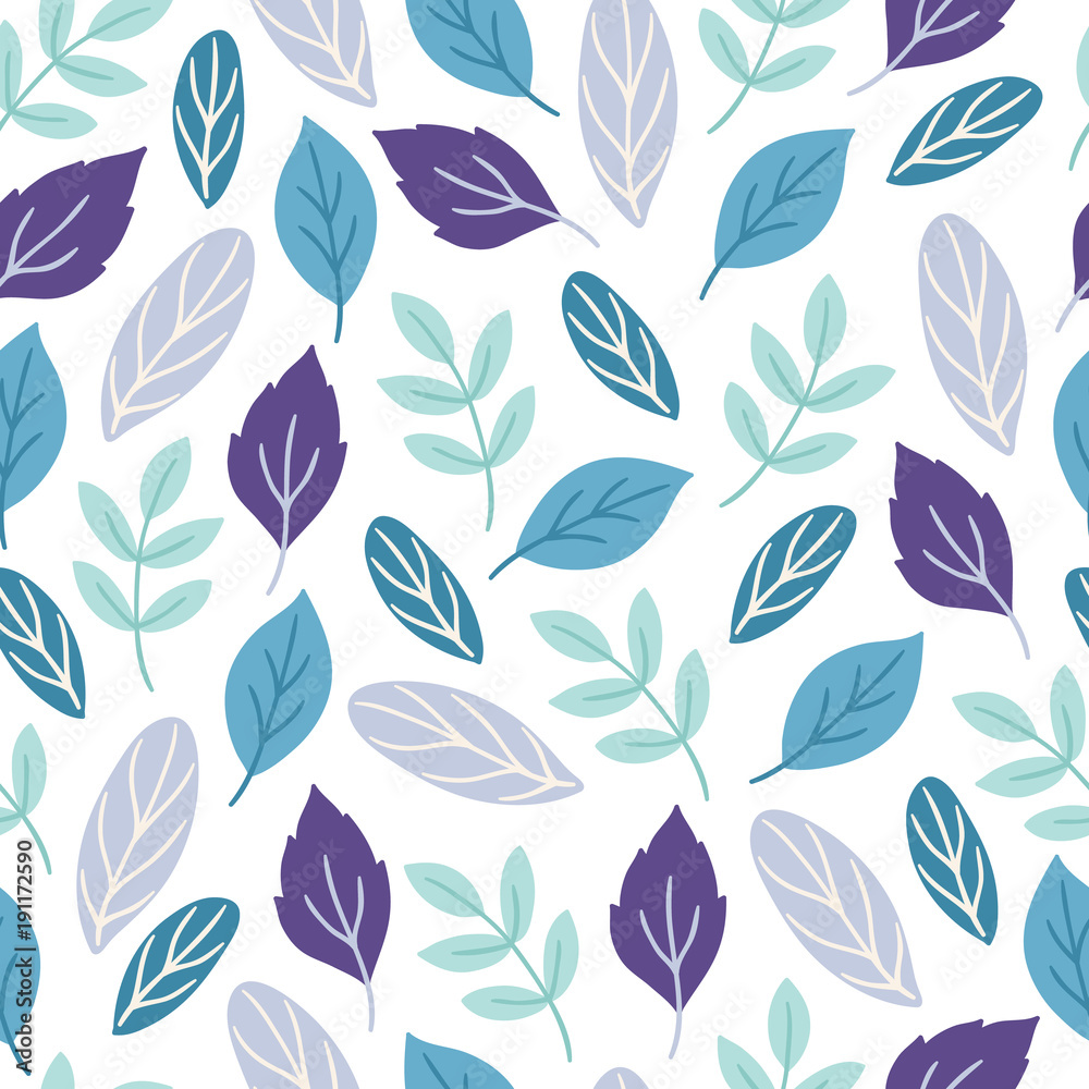 custom made wallpaper toronto digitalSeamless vector pattern with leaves in trendy Ultra Violet