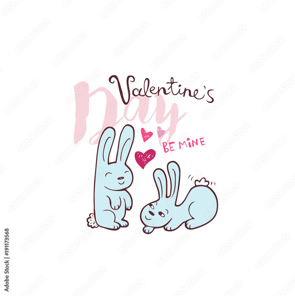 Valentines Day Lettering Card with ice cream in love. Valentines Day Lettering Card with ice cream in love.