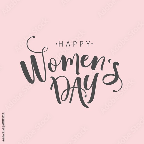 Happy Womens Day. Lettering design. Vector illustration photo