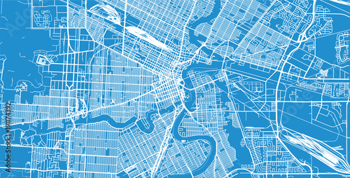 Urban vector city map of Winnipeg, Canada photo