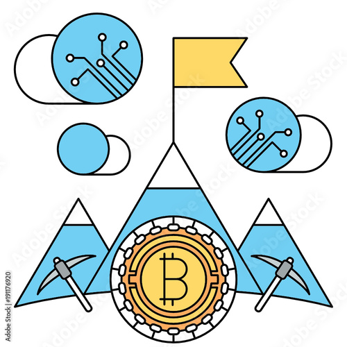 Mining bitcoin icon