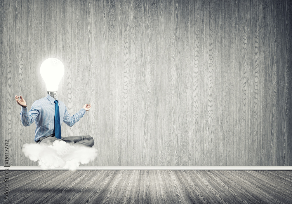 Businessman relaxing and waiting for inspiration Businessman relaxing and waiting for inspiration