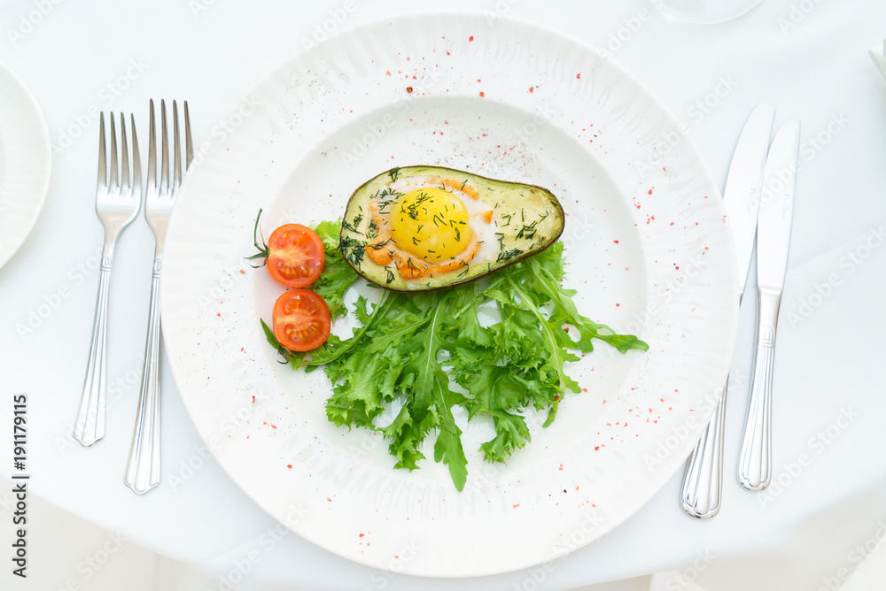roasted avocado with salad roasted avocado with salad