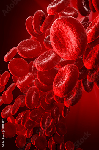 red blood cells 3d rendering