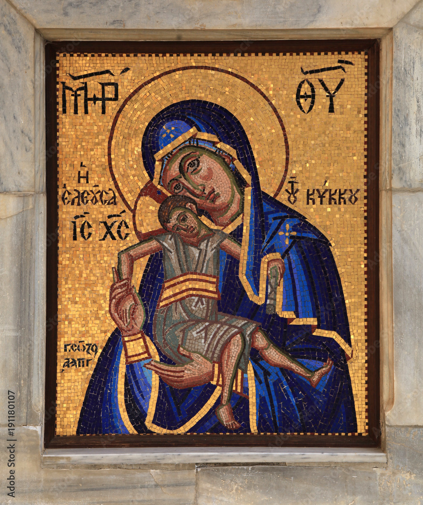Φωτογραφία Orthodox mosaic icon of Mother of God, Kykkos Monastery, Cyprus