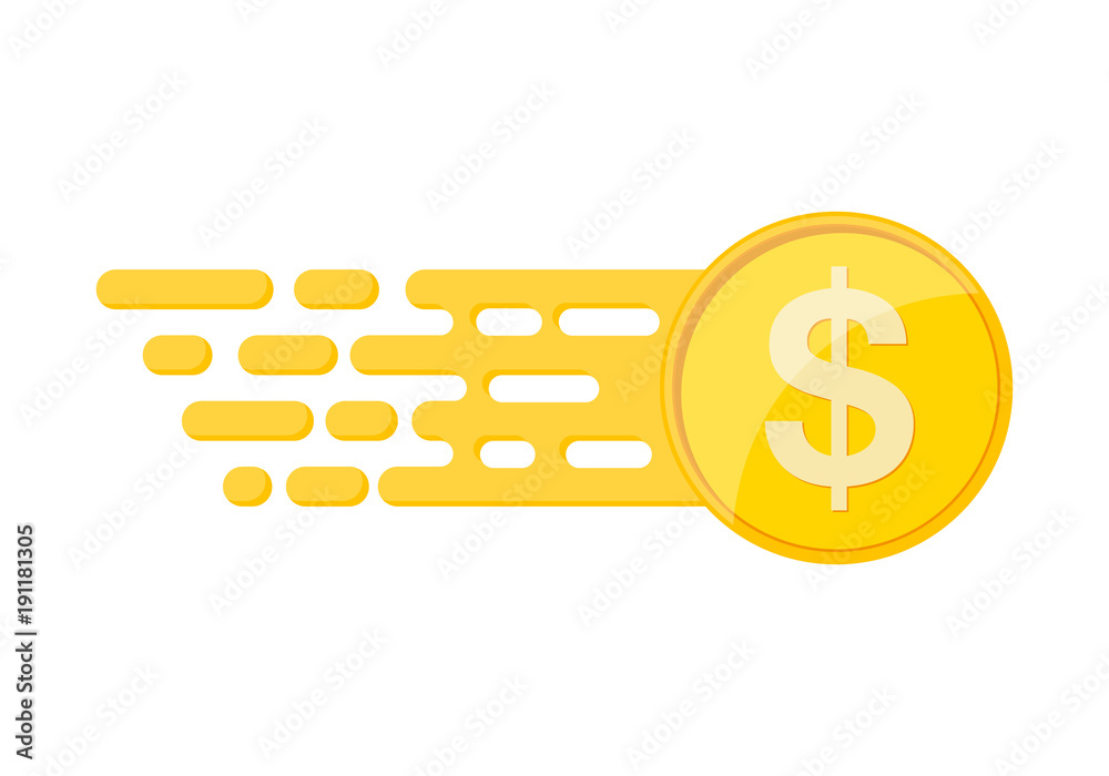 Gold dollar coin. Vector illustration. Gold dollar coin. Vector illustration.