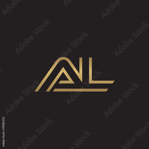 initial letter logo line unique modern, gold color